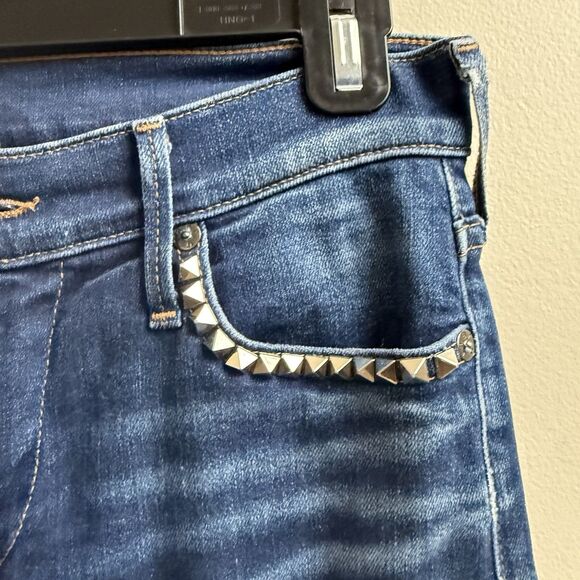 True Religion Halle Mid Rise Women's Super Skinny Studded Denim Jeans Size 26 - Picture 5 of 8